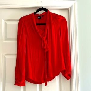 Silky red blouse, excellent condition! GAP size XS.